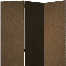 Brown Upholstered 3 Panel Room Divider Screen