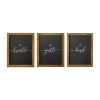 Set of Three Be Kind Be Gentle Be Humble Brown Wood Frame Wall Decor