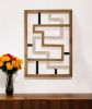 Modern Maze Natural White And Black Wood Panel Wall Art