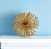 6" Gold Iron Urchin Decorative Orb Tabletop Sculpture