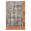 4' X 6' Gray and Aqua Abstract Stripes Power Loom Area Rug