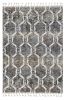 8' X 11' Grey Sand Machine Woven Space Dyed Ogee Indoor Area Rug