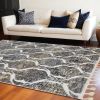 8' X 11' Grey Sand Machine Woven Space Dyed Ogee Indoor Area Rug