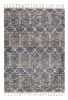 5' X 8' Mocha Geometric Abstract Trellis Indoor Area Rug With Fringe