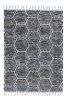 5' X 8' Grey Ivory Machine Woven Space Dyed Geometric Bohemian Indoor Area Rug