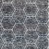 9' X 13' Grey Teal Machine Woven Space Dyed Honeycomb Indoor Area Rug