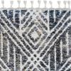 9' X 13' Grey Ivory Machine Woven Space Dyed Geometric Bohemian Indoor Area Rug