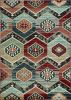 3' X 5' Red Machine Woven Honeycomb Lodge Indoor Area Rug