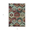 3' X 5' Red Machine Woven Honeycomb Lodge Indoor Area Rug