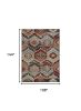 9' X 12' Red Machine Woven Honeycomb Lodge Indoor Area Rug