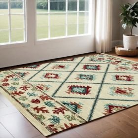 3' X 5' Ivory Southwestern Area Rug