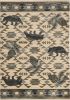 3' X 5' Ivory and Blue Woodland Lodge Area Rug