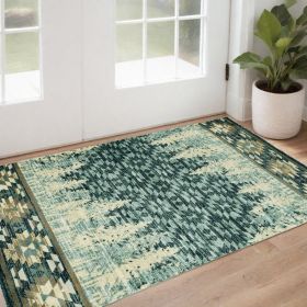 3' X 5' Slate Blue Southwestern Area Rug