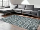 9' X 13' Blue Wool Ikat Hand Woven Area Rug