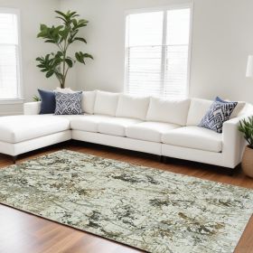 7' X 10' Gold and Ivory Area Rug