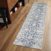 7' X 7' Blue and Gray Runner Rug