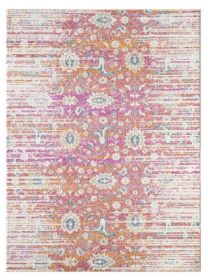 7' X 9' Pink and Orange Area Rug