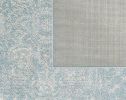 7' X 12' Spa Blue Machine Woven Distressed Medallion Indoor Area Rug