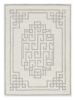 9' X 12' Ivory Grey Hand Tufted Bordered Greek Key Indoor Area Rug