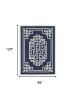 8' X 10' Navy Blue Ivory Hand Tufted Greek Key Medallion Indoor Area Rug