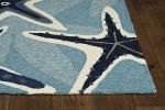 2' X 3' Blue Starfish Hand Tufted Area Rug