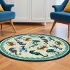 8' Round Hand Tufted Area Rug With UV Protection