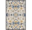 3' X 5' Ivory Mosaic Floral Area Rug