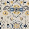 3' X 5' Ivory Mosaic Floral Area Rug