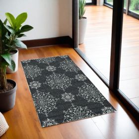 2' X 3' Charcoal Polypropylene Accent Rug