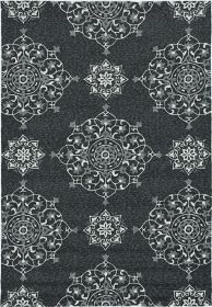 3' X 5' Charcoal Medallion Hand Tufted Area Rug