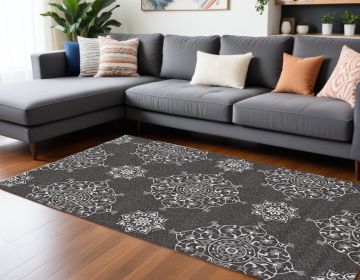 8' X 10' Charcoal Hand Tufted Area Rug