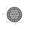 8' Blue Round Hand Tufted Area Rug With UV Protection