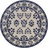 8' Blue Round Hand Tufted Area Rug With UV Protection