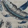 3' X 4' Grey Blue Hand Tufted Tropical Leaves Indoor Area Rug