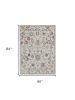 5' X 7' Ivory Floral Bordered Wool Indoor Area Rug