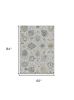 5' X 7' Ivory Hand Tufted Space Dyed Floral Traditional Indoor Area Rug