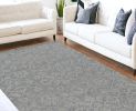 9' X 13' Grey Hand Tufted Space Dyed Floral Ogee Indoor Area Rug