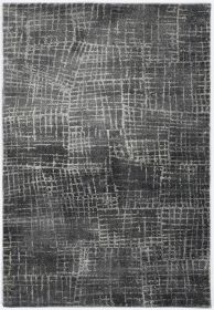 2' X 7' Grey Abstract Lines Runner Rug