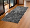 2' X 7' Grey Abstract Lines Runner Rug