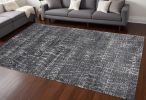 8' X 10' Grey Machine Woven Abstract Scratch Indoor Area Rug