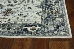 3' X 5' Gray and Ivory Floral Distressed Area Rug