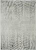 7' Ivory Grey Machine Woven Geometric Lines Indoor Runner Rug