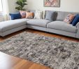 8' X 11' Grey Machine Woven Abstract Splatter Indoor Area Rug