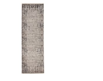 2' X 8' Ivory Or Grey Abstract Cracks Runner Rug