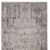 4' X 6' Ivory Grey Machine Woven Shrank Abstract Industrial Style Indoor Area Rug