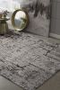 9' X 13' Ivory Grey Machine Woven Abstract Indoor Area Rug