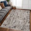 5' X 8'  Beige Or Grey Abstract Transitional Indoor Area Rug