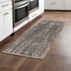 2' X 8' Grey Medallion Runner Rug