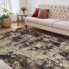 5' X 8' Ivory Or Charcoal Abstract Transitional Indoor Area Rug