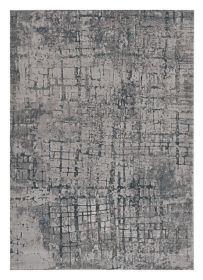 10' X 13' Grey Machine Woven Abstract Smudge Indoor Area Rug